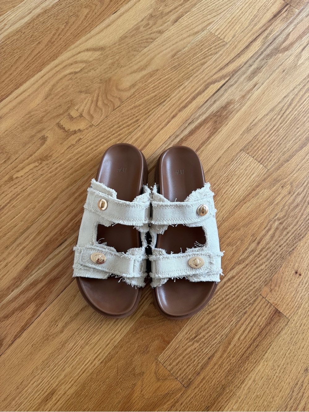 H&M beige COTTON TWILL SANDALS